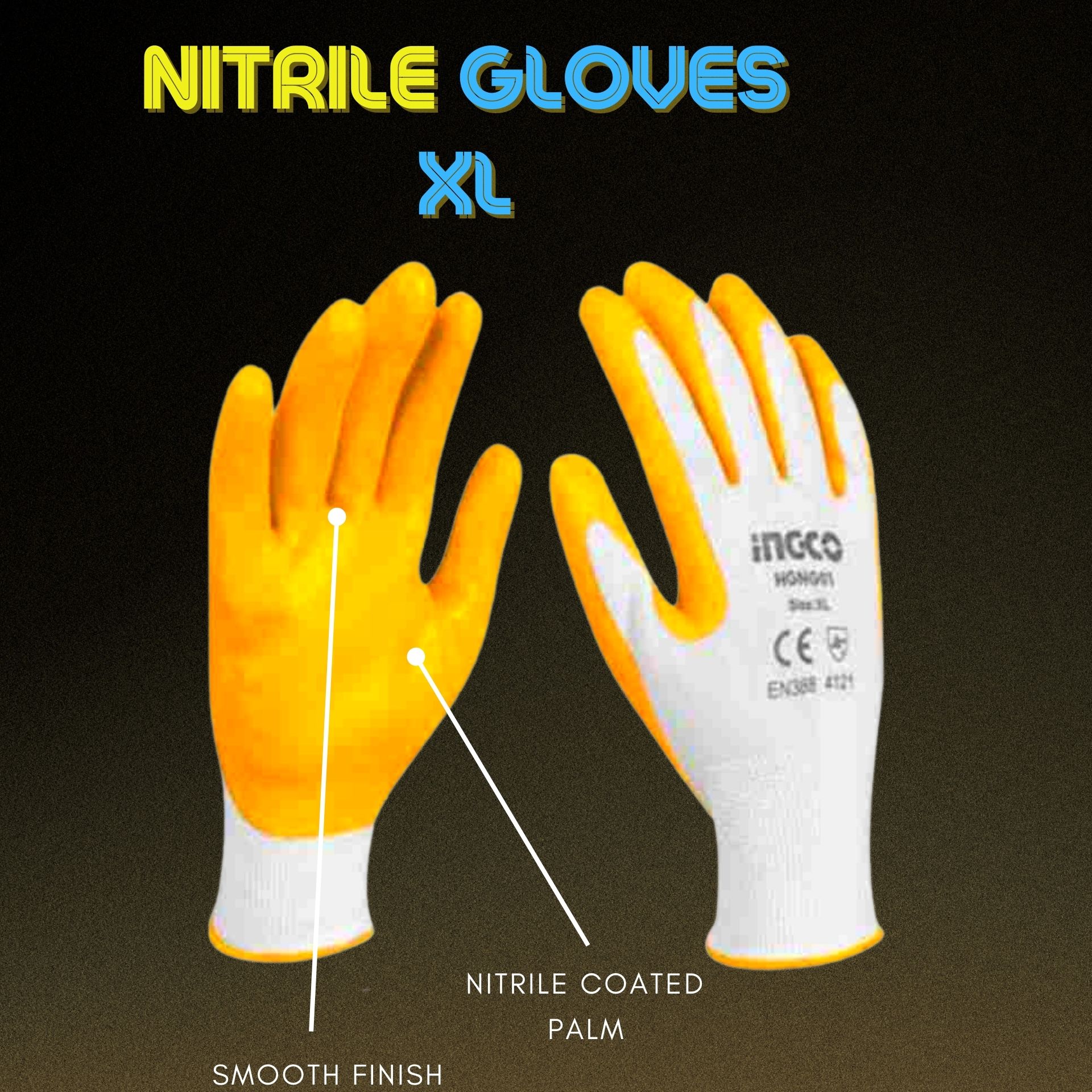 INGCO XL NITRILE GLOVES SPCL GLOBAL