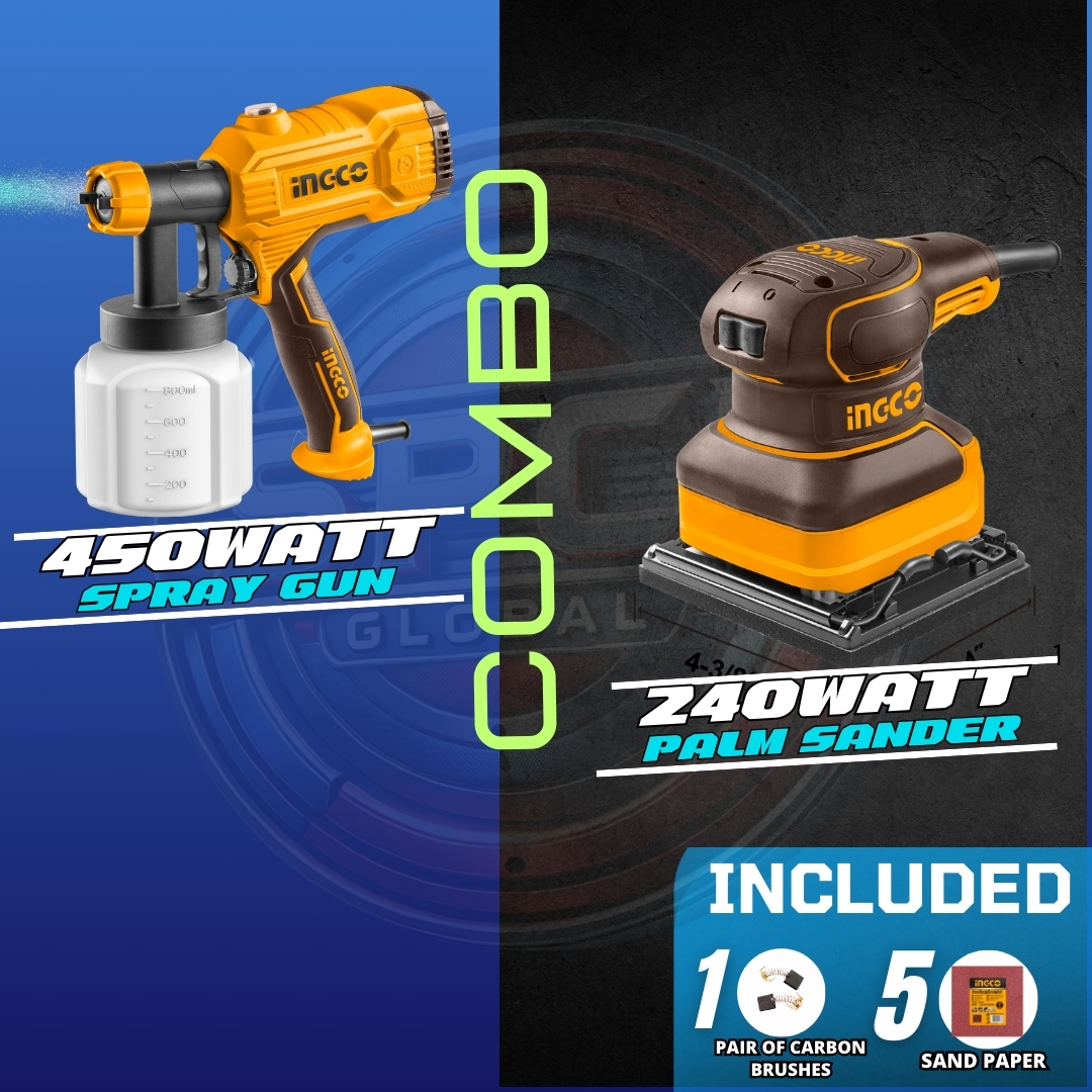 450W ELECTRIC SPRAY GUN + PALM SANDER COMBO